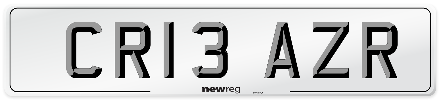 CR13 AZR Number Plate from New Reg